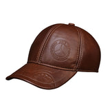 High Quality Men's Real Leather Adult Solid Adjustable Snapback Earsflap Hats