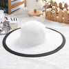 Hot Sale Fashion Hepburn Wind Black White Striped Bowknot Summer Sun Hat