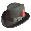 Classic Wool Felt Homburg Godfather Fedora Bowler Hat