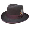 Classic Wool Felt Homburg Godfather Fedora Bowler Hat