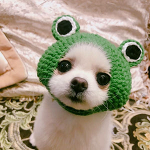Hot Sale Hand-knitted Pet Hats Frog Cat Hat