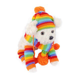 Lovely Dog Hat Winter Warm Knitted Striped Caps