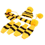 Lovely Dog Hat Winter Warm Knitted Striped Caps