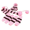 Lovely Dog Hat Winter Warm Knitted Striped Caps