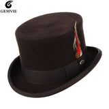 Tall Feather Cylinder Hat Top Hat